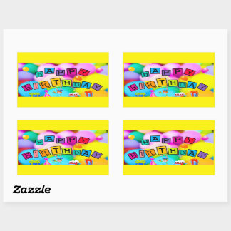 Gelukkige verjaardag vieren rechthoekige sticker