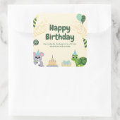 Gelukkige verjaardag 🎂🎉 vierkante sticker (Tas)