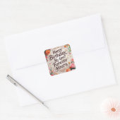 gelukkige verjaardag vierkante sticker (Envelop)