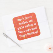Gelukkige verjaardag vierkante sticker (Envelop)