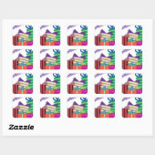 Gelukkige verjaardag vierkante sticker (Vel)