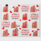 Gelukkige verjaardag vinger kunst liefde koppels cadeaupapier (Vlak)