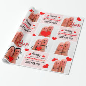 Gelukkige verjaardag vinger kunst liefde koppels cadeaupapier (Uitgerold)