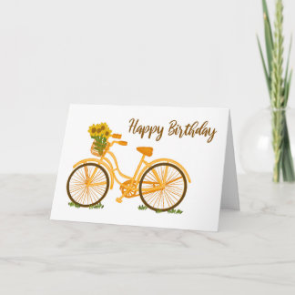Gelukkige Verjaardag Vintage Fiets Kaart