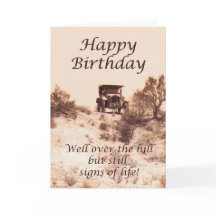 Gelukkige Verjaardag, vintage kaart, over de