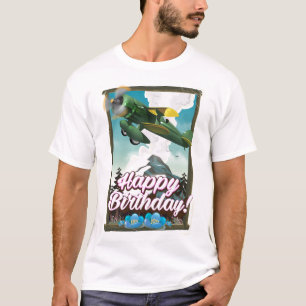 Gelukkige verjaardag vintage vliegtuig! t-shirt