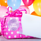 Gelukkige Verjaardag violette bloemen Ronde Sticker