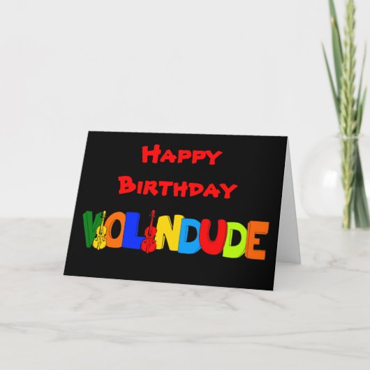 Gelukkige Verjaardag Viool Dude Kaart (Voorkant)