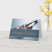 Gelukkige Verjaardag - Viool Kaart (Gele Bloem)