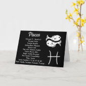 Gelukkige Verjaardag Vissen Astrologisch Teken Kaart (Gele Bloem)