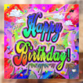 Gelukkige verjaardag Vista Express venster Cling Raamsticker (Vel 2)