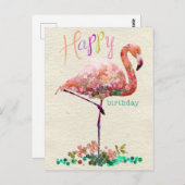 Gelukkige verjaardag Vlaamse roos Briefkaart (Voorkant / Achterkant)