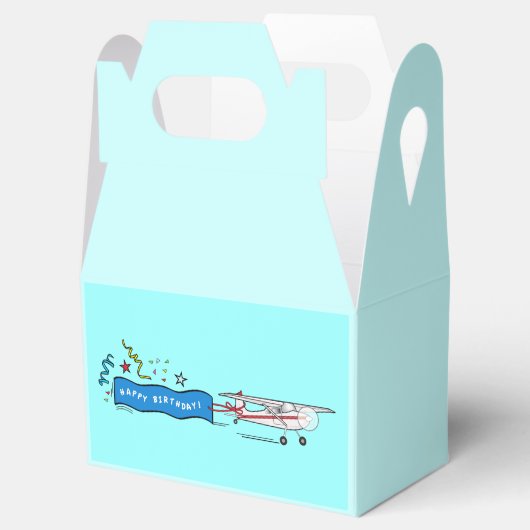 Gelukkige Verjaardag vliegtuig Bedankdoosjes (Geopend)