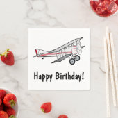 Gelukkige verjaardag vliegtuig servet (Insitu)