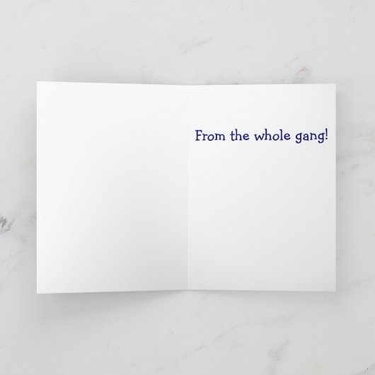 Gelukkige Verjaardag Vliegtuig Whole Gang  Kaart (Binnen)