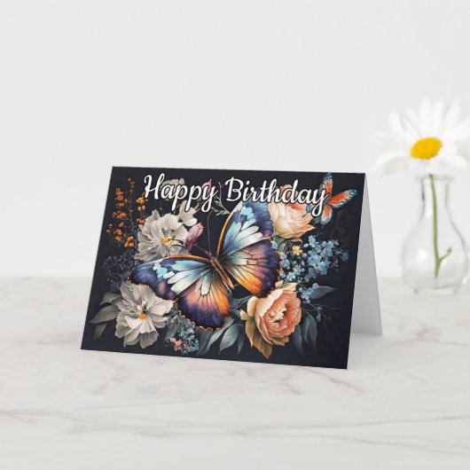 Gelukkige verjaardag | vlinderkunstwerk kaart (Kleine Plant)