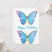 Gelukkige Verjaardag Vlinders kaart (Voorkant / Achterkant in situ)
