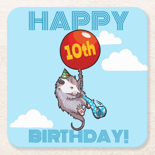 Gelukkige verjaardag! Voeg de Age Opossum & Red Ba Kartonnen Onderzetters (Voorkant)