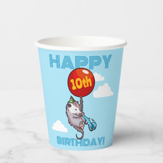 Gelukkige verjaardag! Voeg de Age Opossum & Red Ba Papieren Bekers (Voorkant)