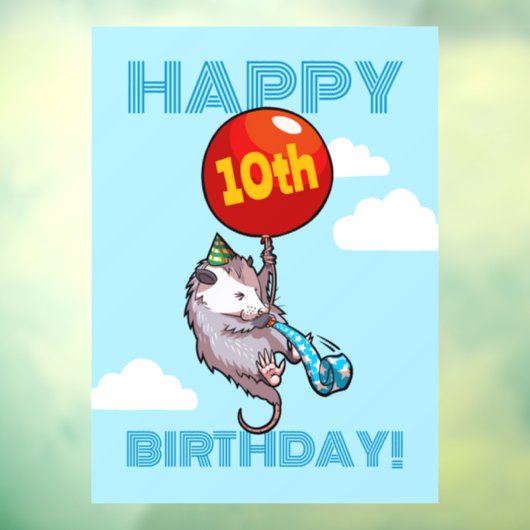 Gelukkige verjaardag! Voeg de Age Opossum & Red Ba Raamsticker (Vel 3)