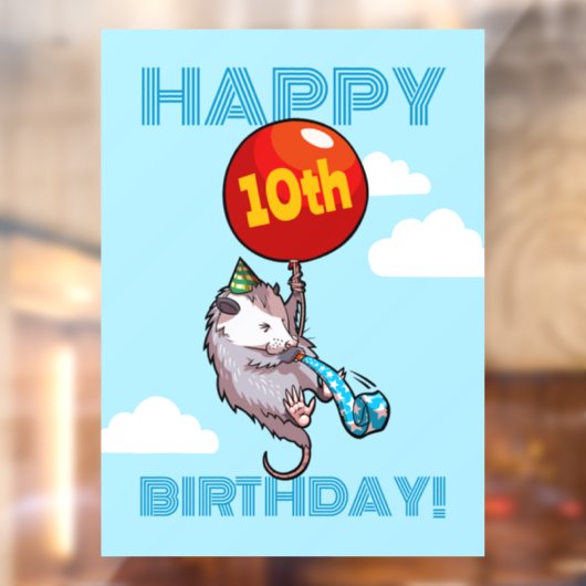 Gelukkige verjaardag! Voeg de Age Opossum & Red Ba Raamsticker (Vel 2)
