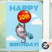 Gelukkige verjaardag! Voeg de Age Opossum & Red Ba Raamsticker (Huis)