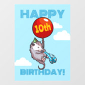 Gelukkige verjaardag! Voeg de Age Opossum & Red Ba Raamsticker (Vel)