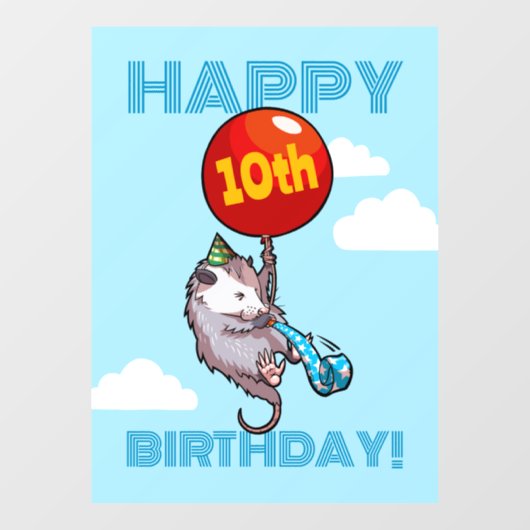 Gelukkige verjaardag! Voeg de Age Opossum & Red Ba Raamsticker (Vel)