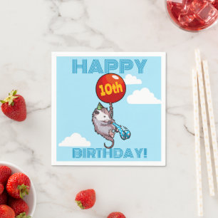 Gelukkige verjaardag! Voeg de Age Opossum & Red Ba Servet