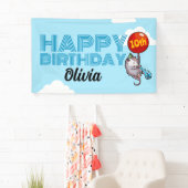 Gelukkige verjaardag! Voeg de naam en leeftijd opo Spandoek (Insitu)