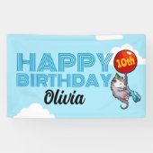 Gelukkige verjaardag! Voeg de naam en leeftijd opo Spandoek (Horizontaal)