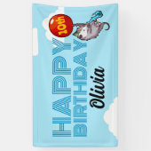 Gelukkige verjaardag! Voeg de naam en leeftijd opo Spandoek (Verticaal)