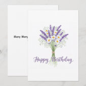 Gelukkige Verjaardag Voilet Flowers Digital Feestdagenkaart (Voorkant / Achterkant)