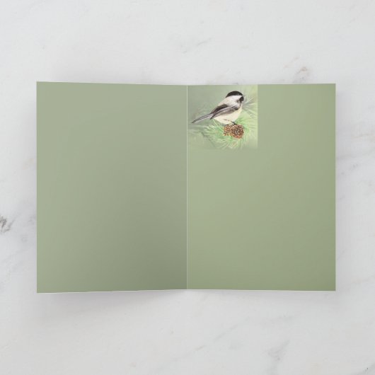 Gelukkige verjaardag voor alle Chickadee Bird Kaart (Binnen)