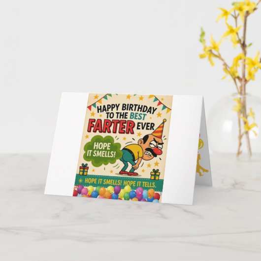 Gelukkige verjaardag voor de beste boer ooit kaart (Gele Bloem)