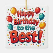 Gelukkige verjaardag voor de beste keramisch ornament (Achterkant)