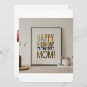 Gelukkige verjaardag voor de beste moeder ooit aankondiging (Voorkant / Achterkant)