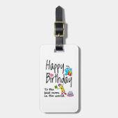 Gelukkige verjaardag voor de beste moeder ter were bagagelabel (Voorkant verticaal)