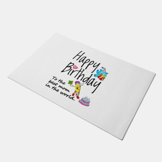 Gelukkige verjaardag voor de beste moeder ter were deurmat (Schuin)