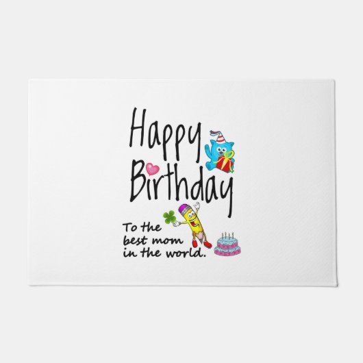 Gelukkige verjaardag voor de beste moeder ter were deurmat (Voorkant)