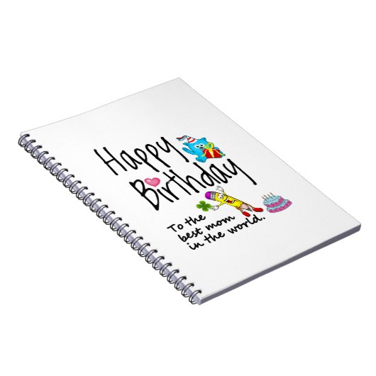 Gelukkige verjaardag voor de beste moeder ter were notitieboek (Rechterzijde)