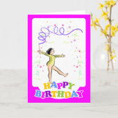 Gelukkige verjaardag voor de beste teamgymnast kaart (Gele Bloem)