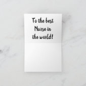 Gelukkige verjaardag voor de beste verpleegster kaart (Binnen)