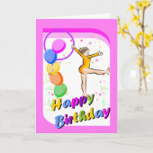 Gelukkige verjaardag voor de dappere teamturnster kaart (Gele Bloem)