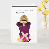 Gelukkige verjaardag voor de fashionista kaart (Gele Bloem)