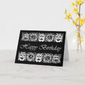 Gelukkige Verjaardag voor Drama Leraar, Theatermas Kaart (Gele Bloem)