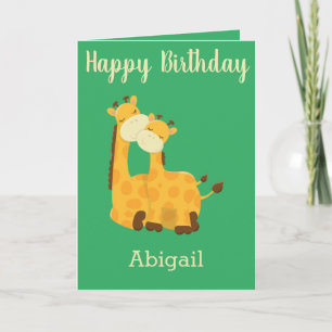 Gelukkige verjaardag voor een Baby met Giraffes Kaart