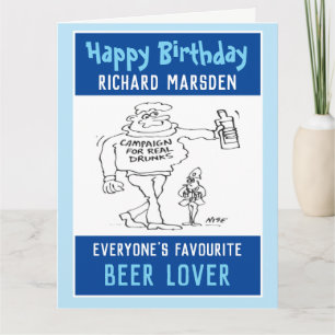 Gelukkige verjaardag voor een bierliefhebber of bi kaart