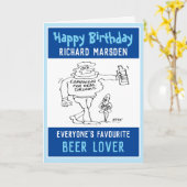 Gelukkige verjaardag voor een bierliefhebber of bi kaart (Gele Bloem)