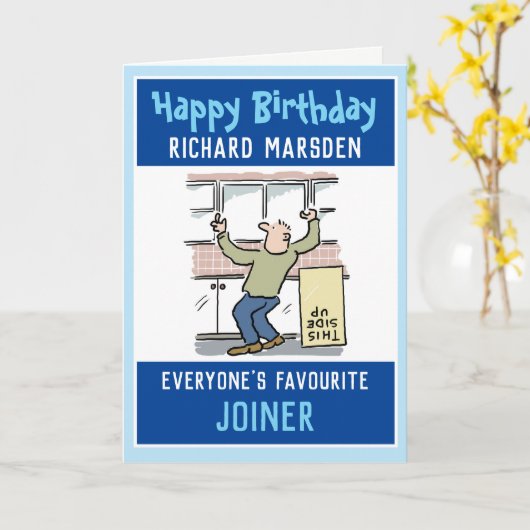 Gelukkige Verjaardag voor een Joiner of Carpenter Kaart (Gele Bloem)